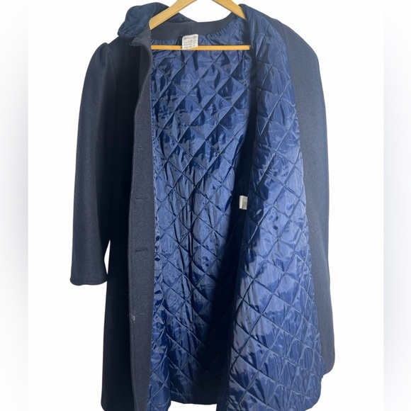 Pierre Cardin Dark Blue Pea Coat with Bow Details - Picture 3 of 8